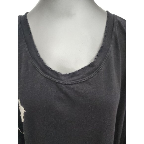 Magnolia Pearl Oversized Shirt Top Black Tunic Moon Stars Applique OS - Picture 2 of 9